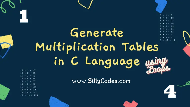 Program To Generate Multiplication Table In C Language