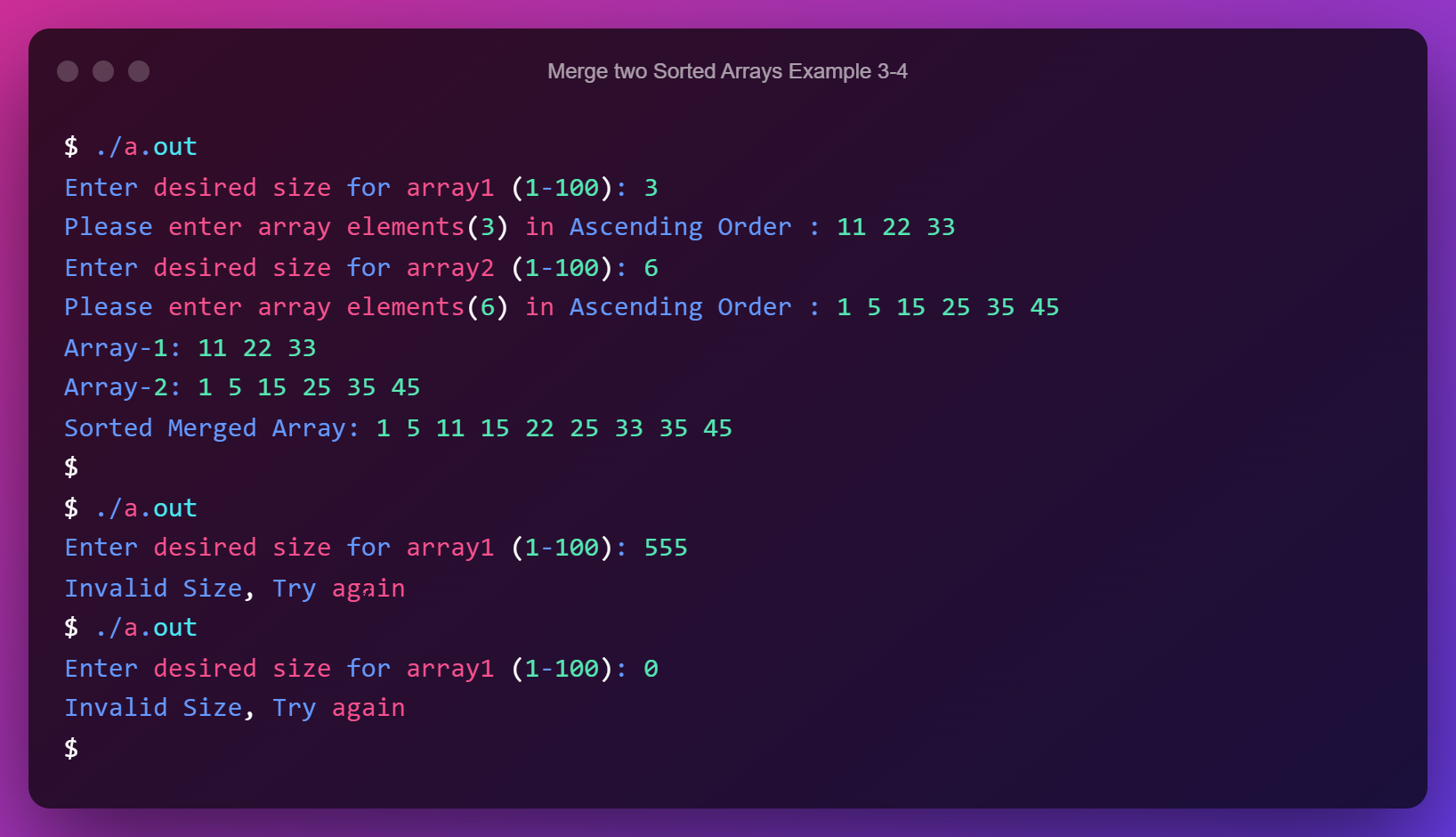 Merge Two Sorted Arrays In C Language Sillycodes