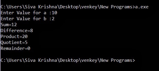 Arithmetic-operations-program-in-c