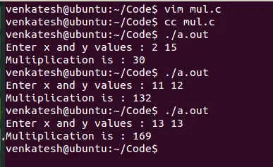 muliplying without using multiplication operator in C and C++