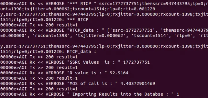 Asterisk MOS calculation using Channel Stats