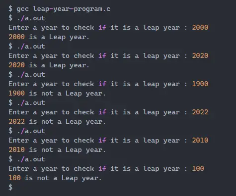 check-leap-year-program-in-c