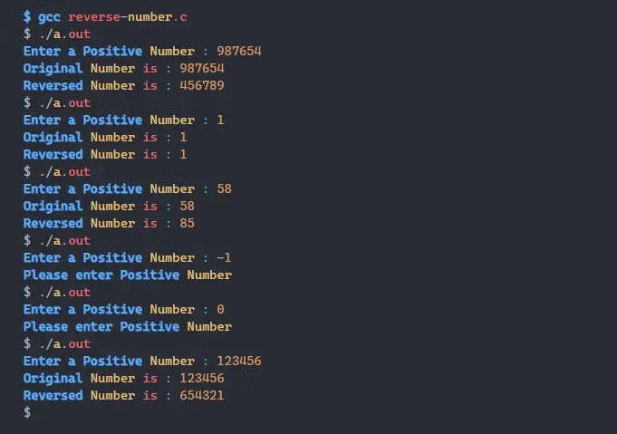 Reverse-Number-program-in-C-language-program-output