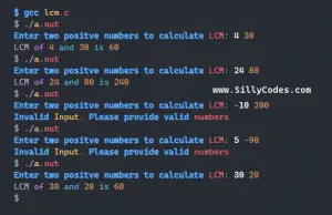 Program to find the LCM of Two numbers in C Language