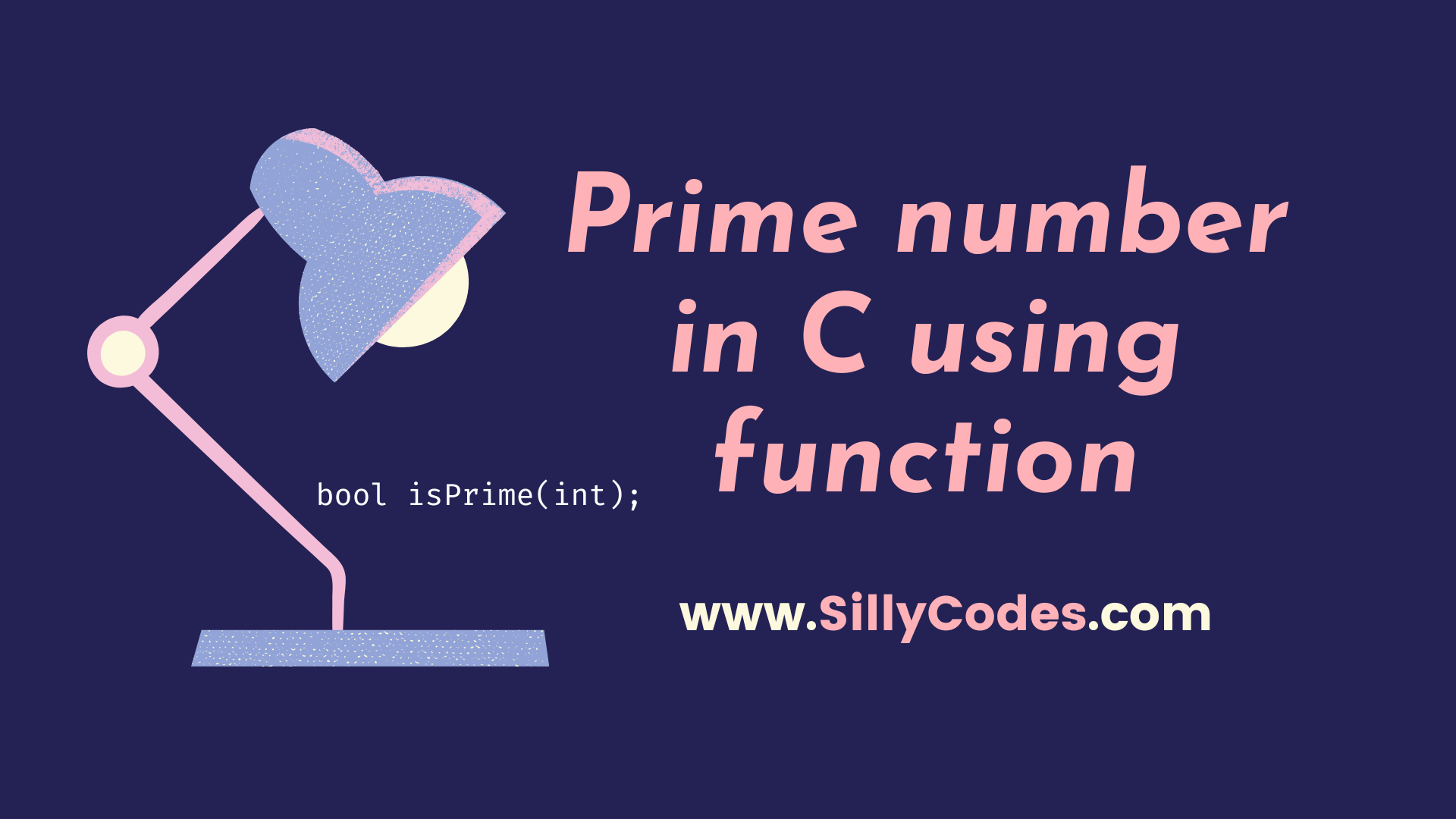 prime number in c   using function