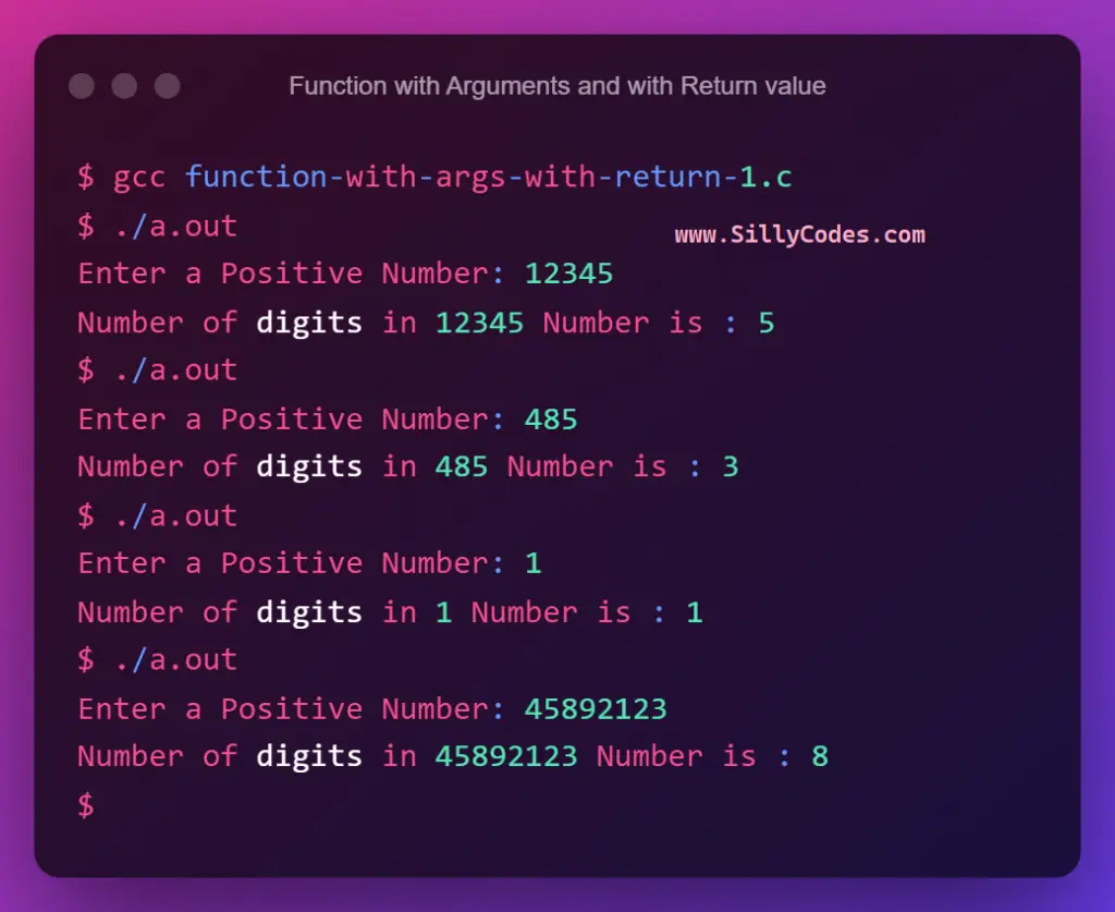 Type of Functions in C Programming Language - SillyCodes