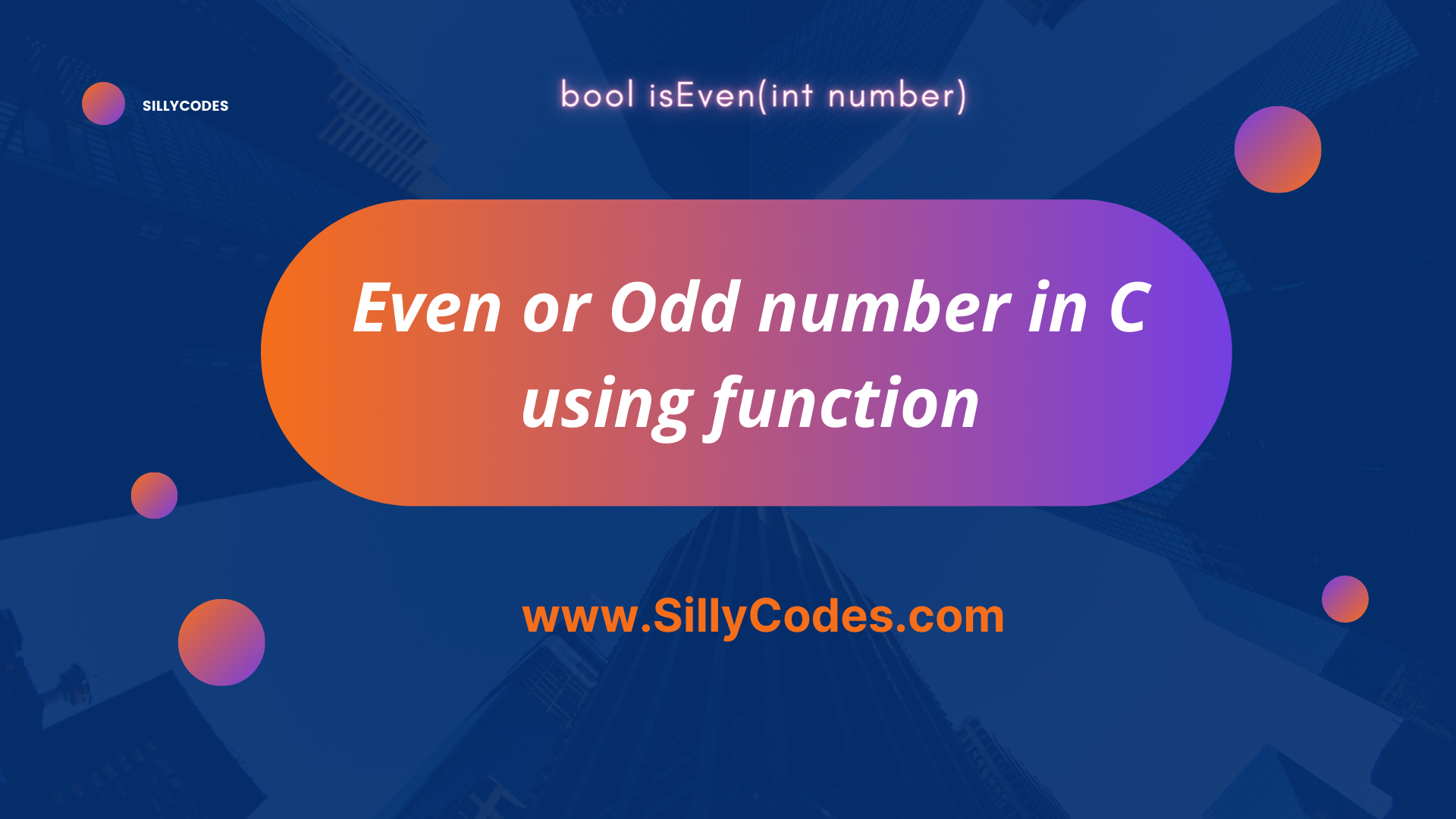 Even Or Odd Number In C Using Function SillyCodes