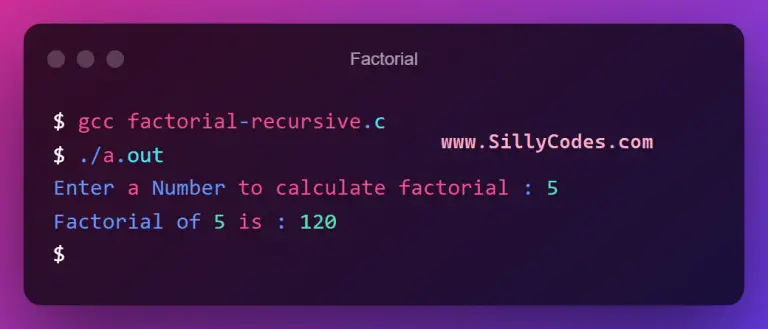 Recursion in C Language with Example Programs - SillyCodes