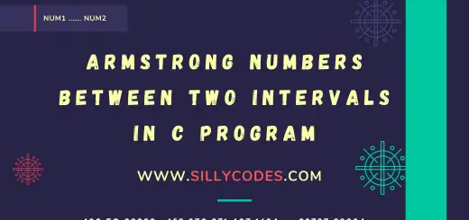 Armstrong numbers between two intervals in C Program