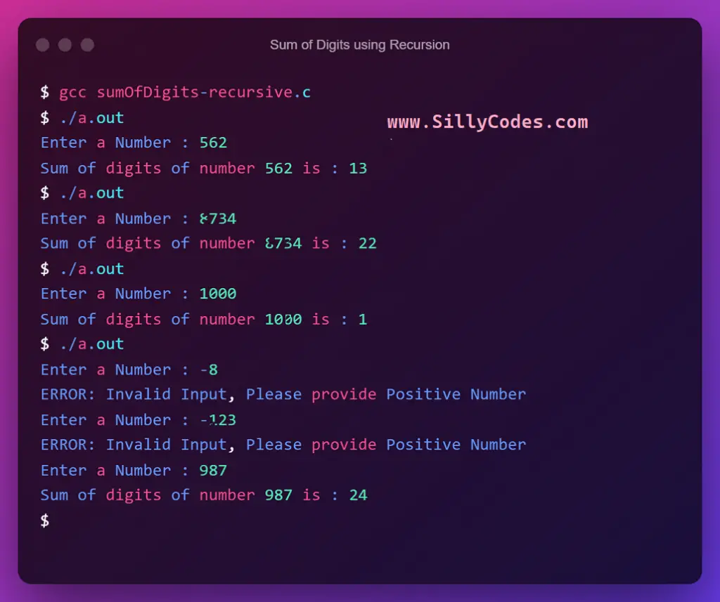 sum-of-digits-using-recursion-in-c-language-sillycodes