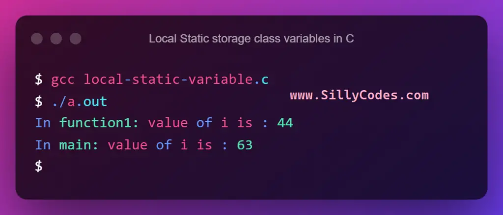 Local-Static-storage-class-variables