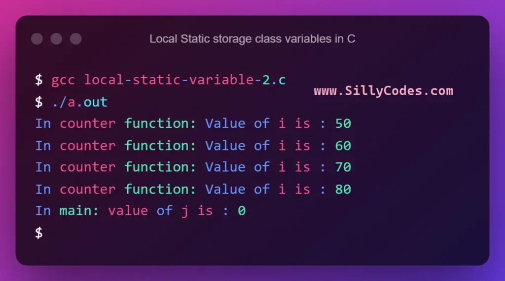 Local-Static-storage-class-variables-in-C-program