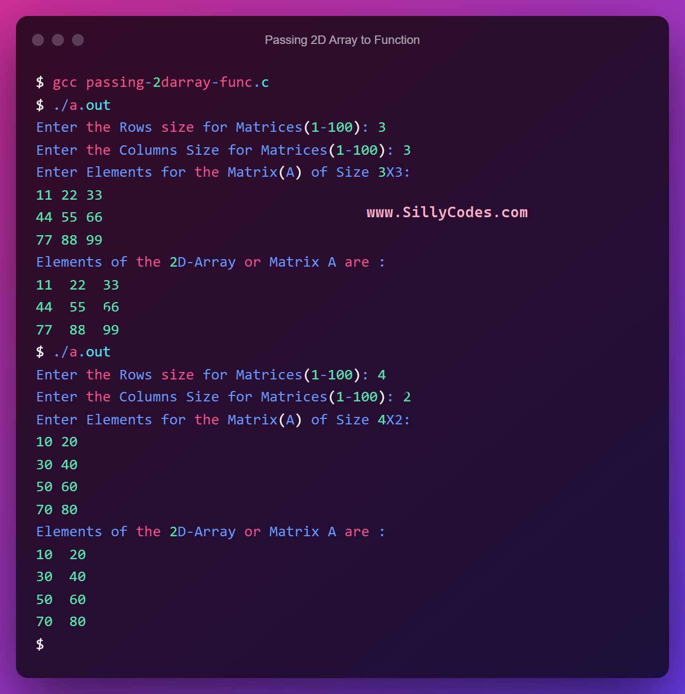 passing-2d-array-to-function-in-c-with-example-program