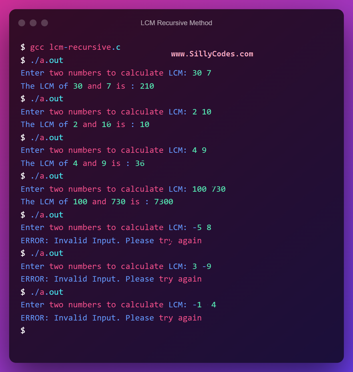 calculate-lcm-using-recursion-in-c-language-sillycodes