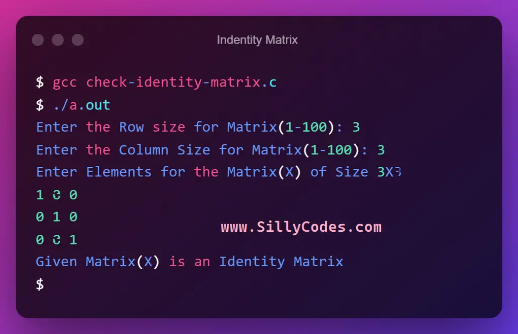 check-identity-matrix-in-c-program-output