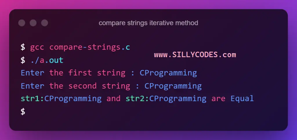 compare-strings-in-c-using-iterative-method
