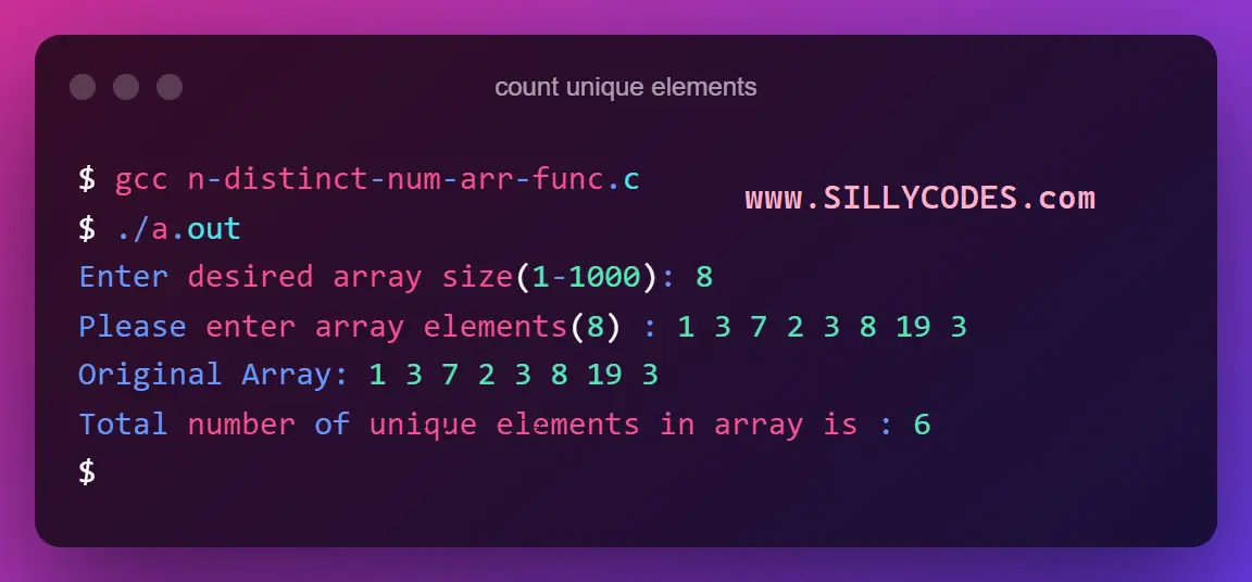 c language number of elements in array