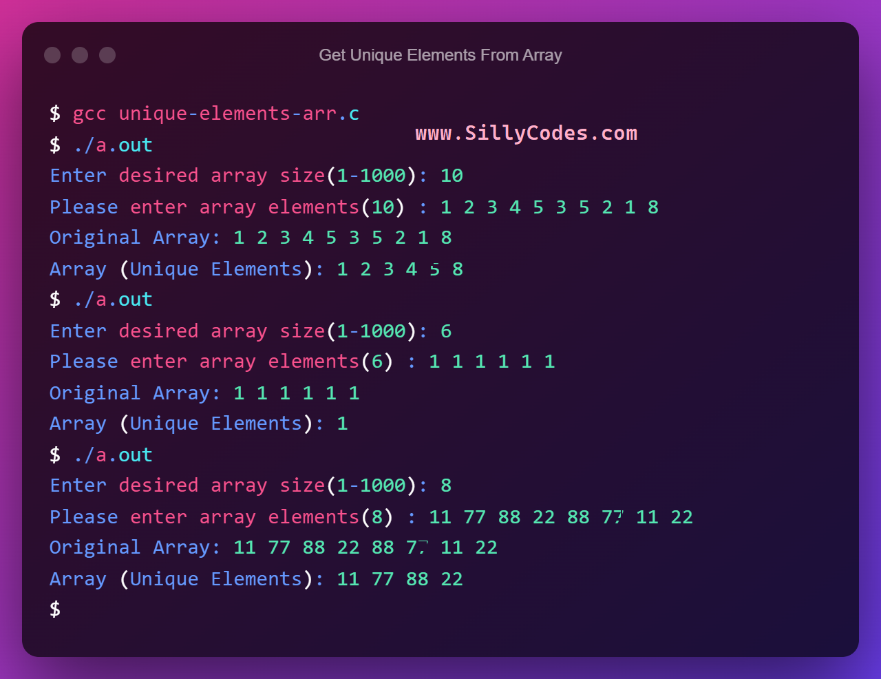 program-to-find-unique-elements-in-array-in-c-language