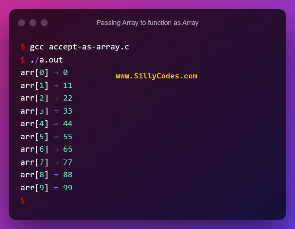 passing-arrays-to-function-as-array-in-c-program-output