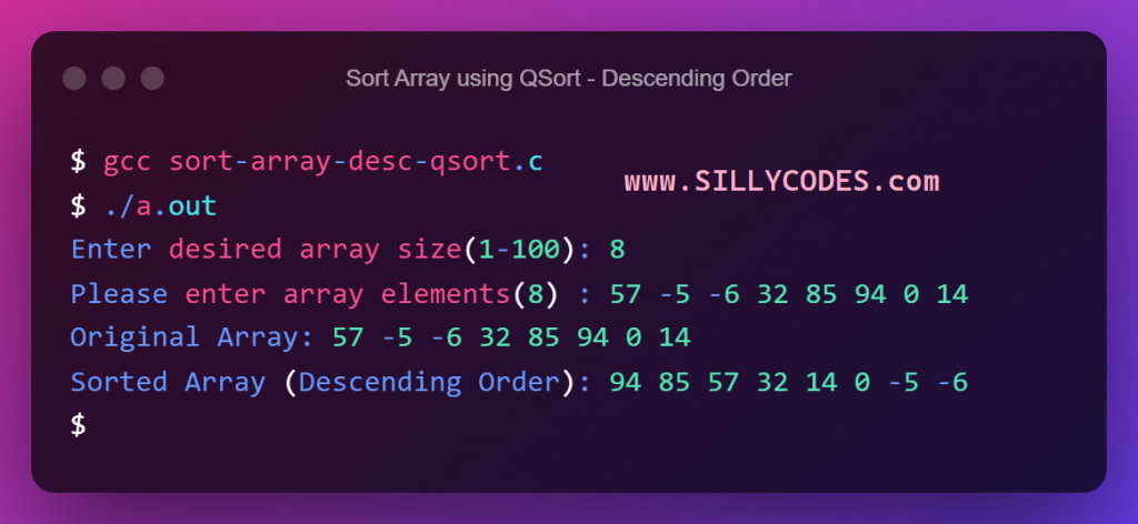 sort-array-using-qsort-in-descending-order-in-c-language