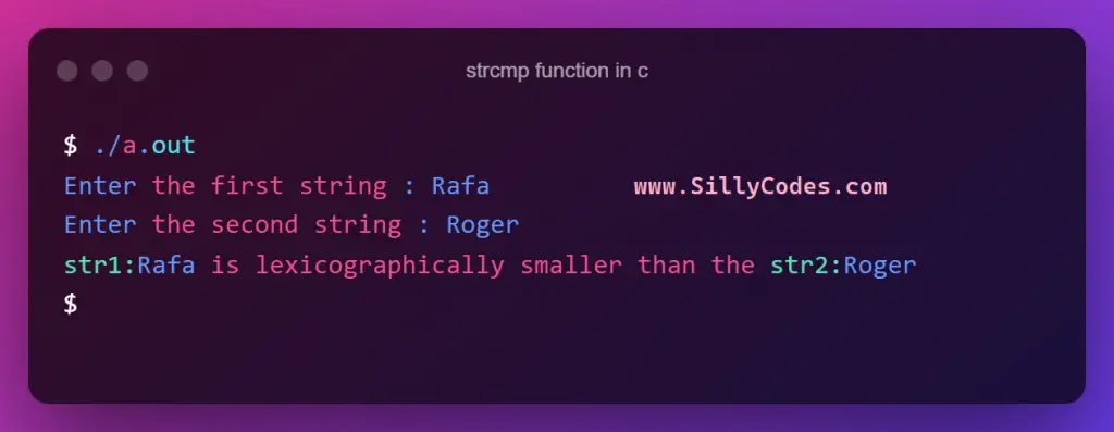 strcmp-function-in-c-when-first-string-smaller-than-second-string