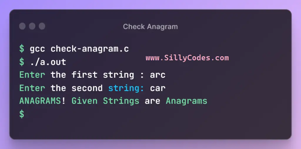 Program-to-Check-two-strings-are-Anagrams-in-C-standard-method