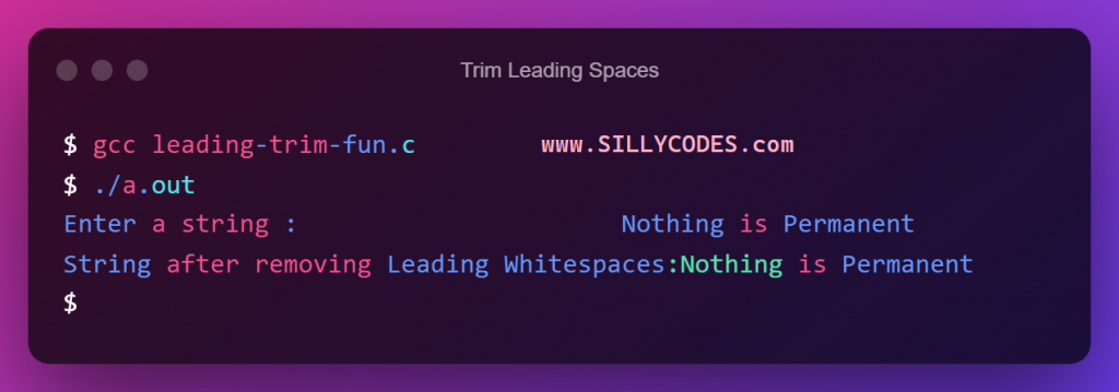 Remove-Leading-Whitespace-using-function-in-c
