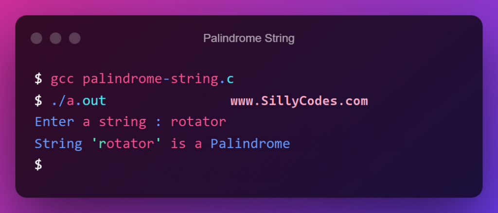 check-palindrome-string-by-reversing-string