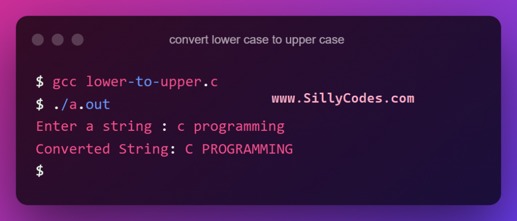 convert-lower-case-to-upper-case-using-iterative-method-program-output
