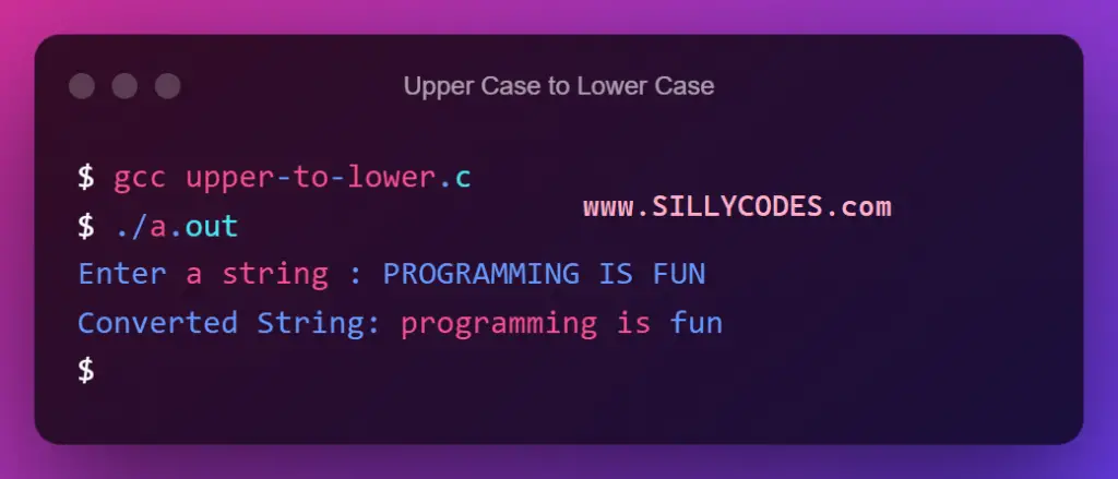 convert-string-from-uppercase-to-lowercase-in-c-program-output
