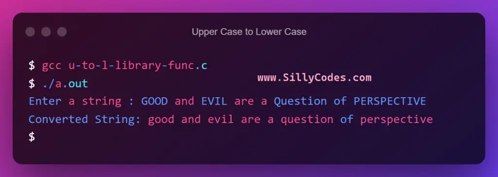 convert-string-from-uppercase-to-lowercase-using-library-functions
