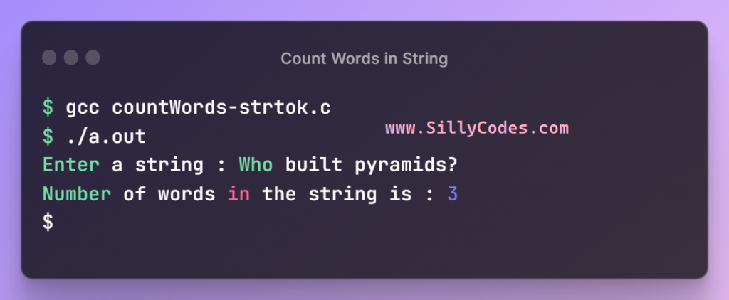 count-number-of-words-in-string-using-strtok-function-in-c