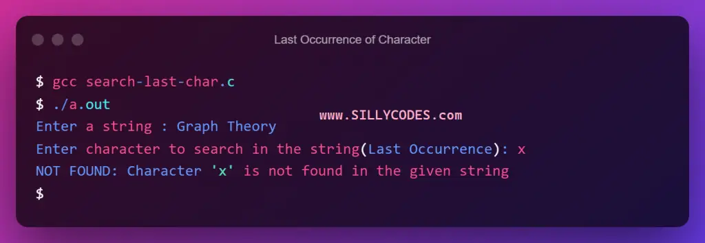 last-occurrence-of-character-in-string-program-output