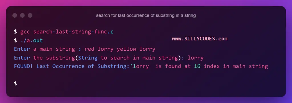 prorgram-search-for-last-occurrence-of-substring-in-a-string-using-functions