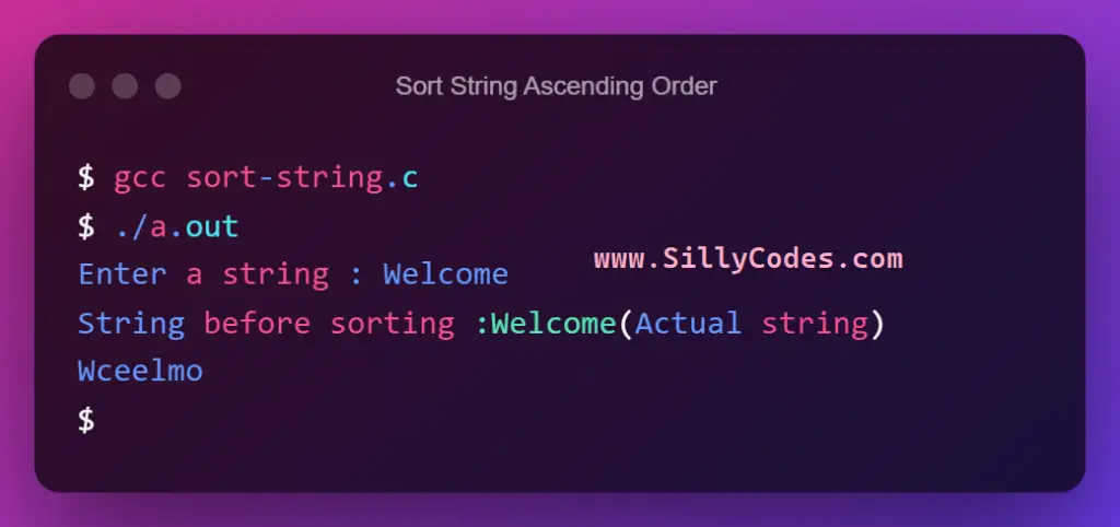 sort-characters-of-string-in-ascending-order-in-c-program-output
