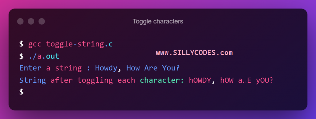 toggle-case-of-each-character-of-string-using-user-defined-function