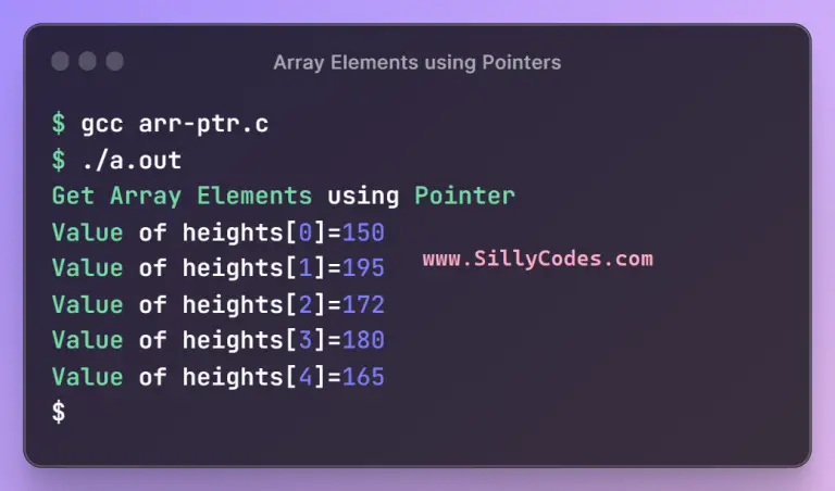 Accessing Array Elements Using Pointers In C Sillycodes 3055