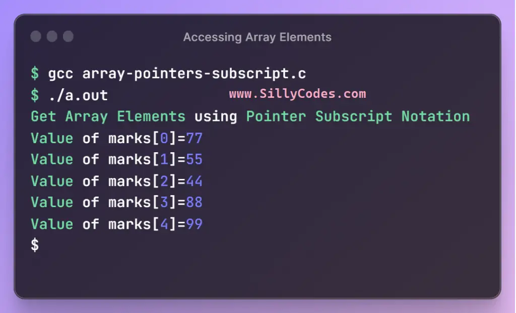 accessing-array-elements-using-pointer-subscript-notation