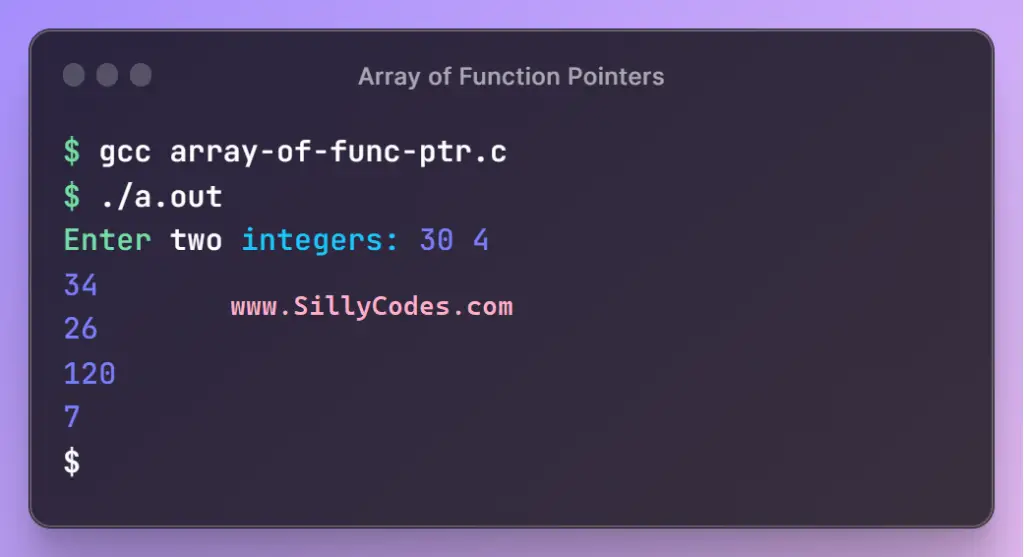 array-of-function-pointers-in-c-programming-language