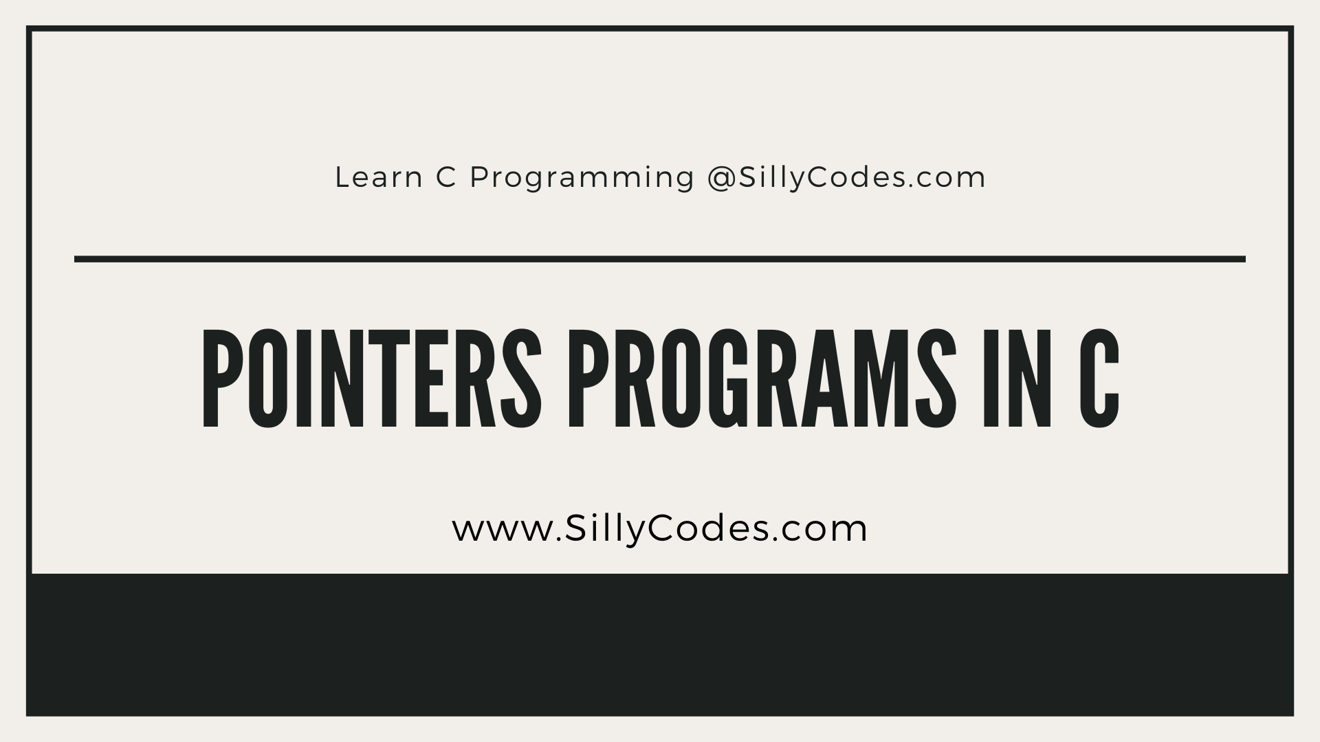 Pointers Programs In C Programming Language - SillyCodes